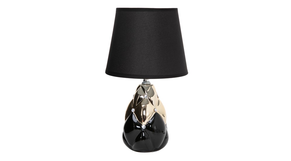 Lampa stołowa glamour czarno-złota 29,5 cm