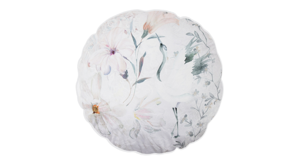 Poduszka welwetowa w kwiaty kremowa LAURIEL ADORA 45 cm