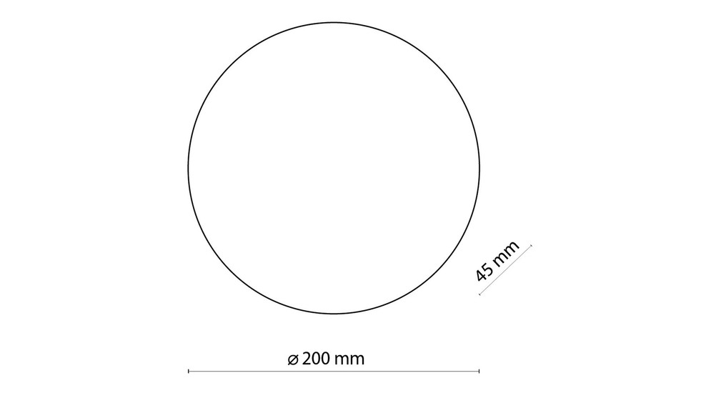 Kinkiet minimalistyczny okrągły czarny LUNA NEW 20 cm