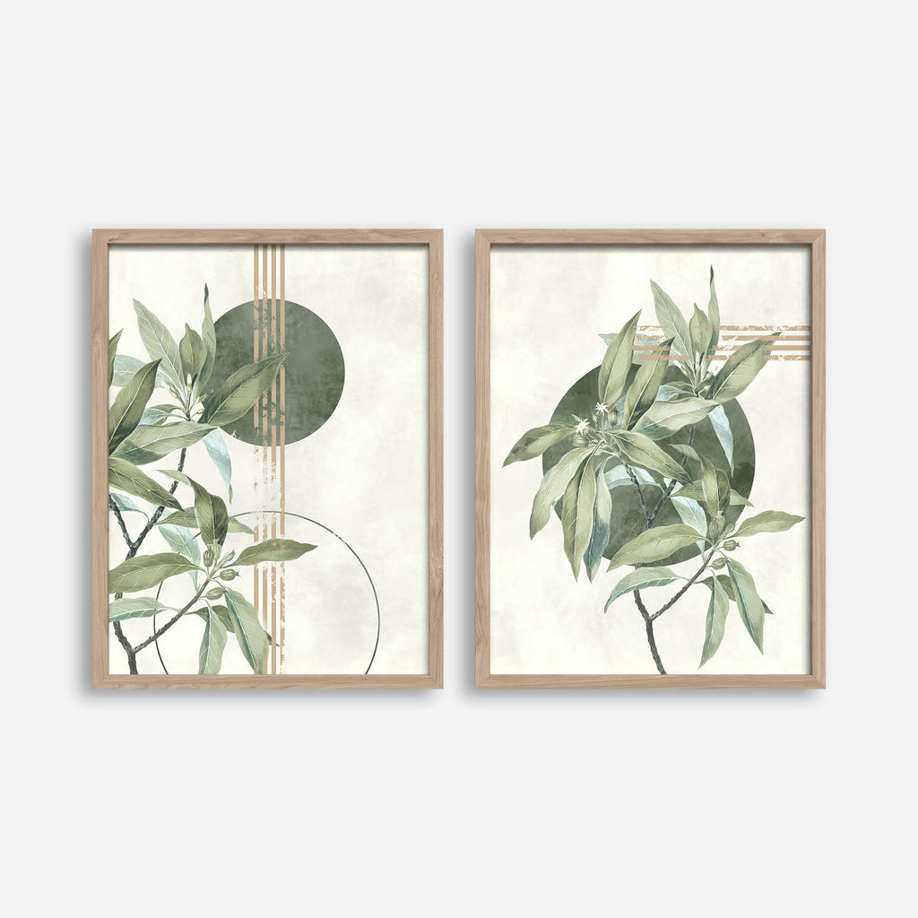 Dwa obrazy z roślinnym motywem