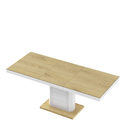 Stół rozkładany LIMENA połysk biały / nadruk dąb słoneczny