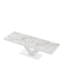 Stół rozkładany VICTORIA biały/ nadruk marmur połysk
