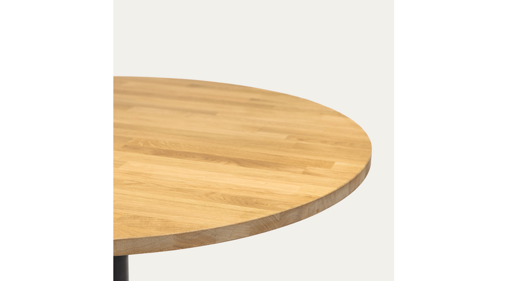 Stół okrągły drewniany VERNI 80 cm - zbliżenie. 