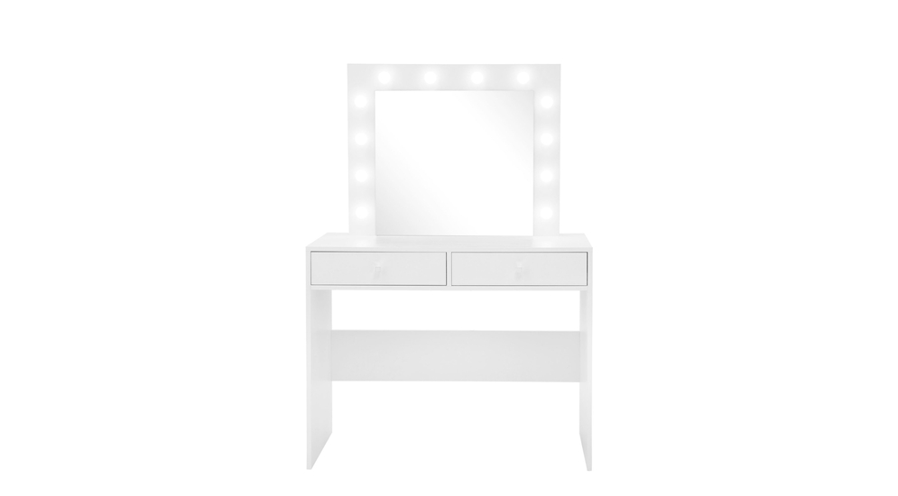Toaletka z lustrem i oświetleniem biała