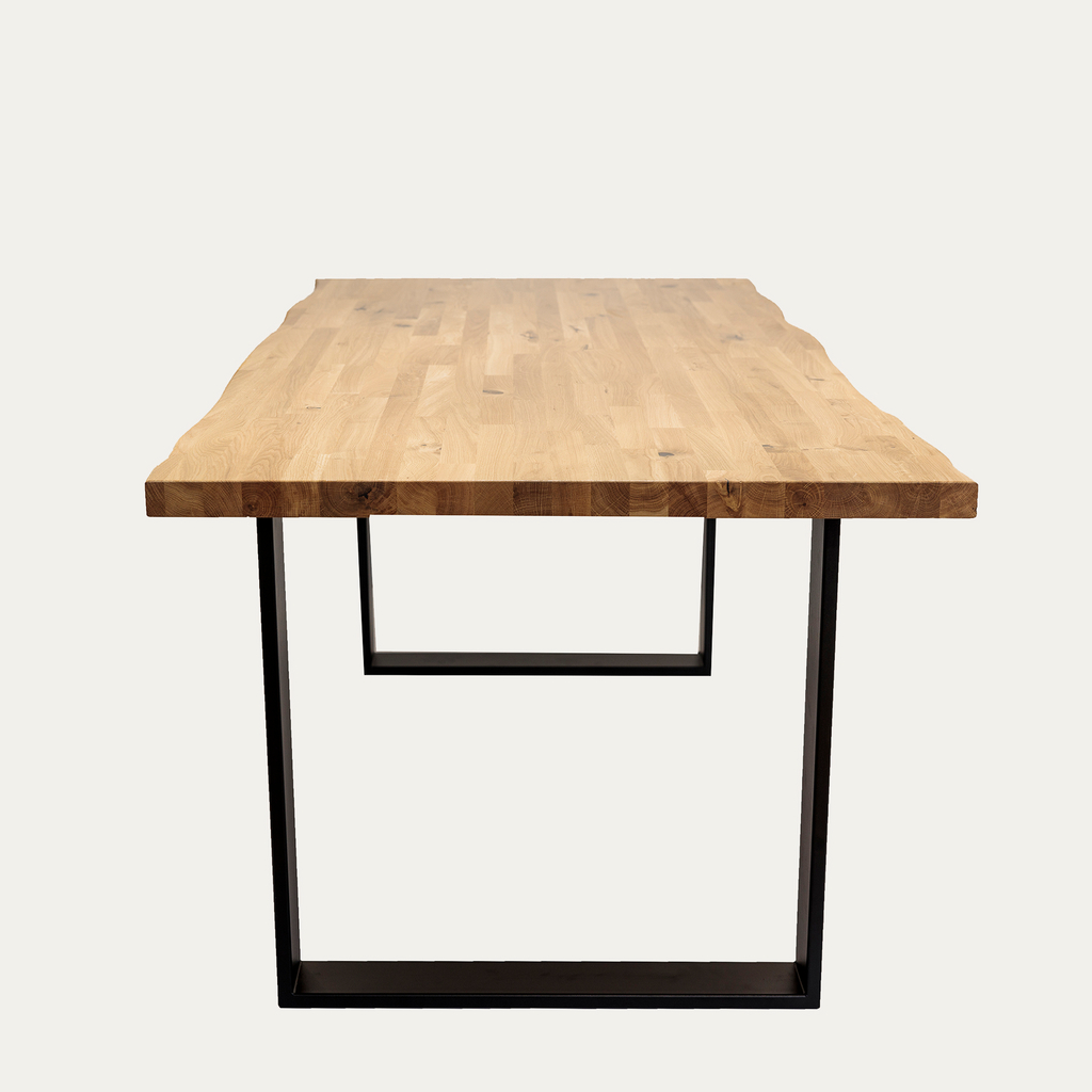 Stół drewniany TIMON 160 cm do salonu na metalowych nogach. 