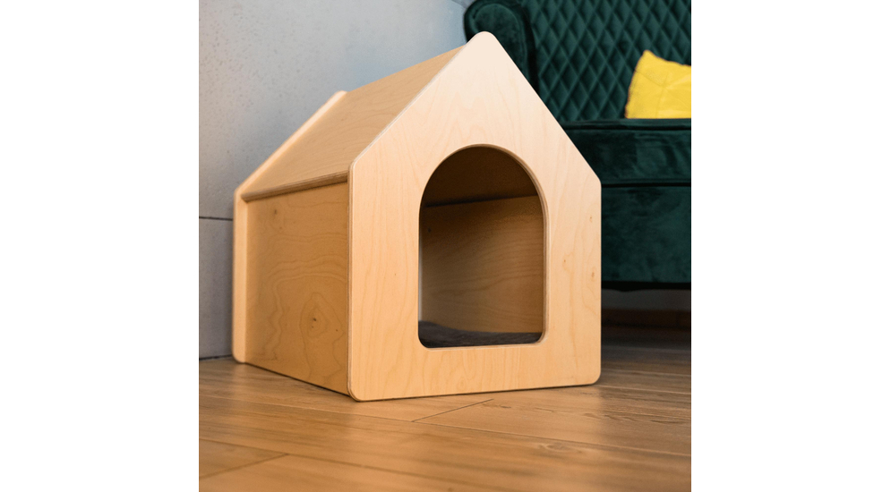 Drewniany domek dla psa z materacem DORA M