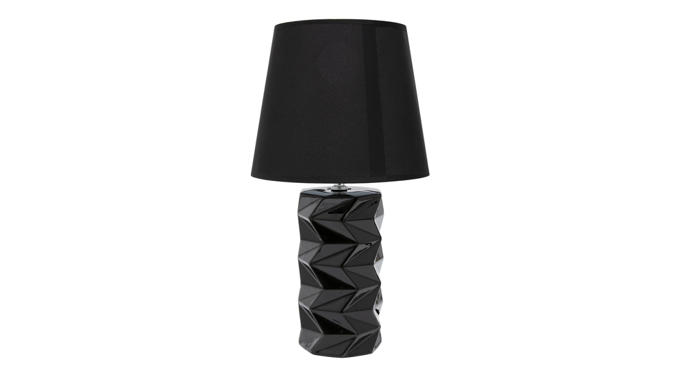 Lampa stołowa ceramiczna mozaika czarna 40 cm