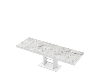 Stół rozkładany LINOSA LUX biały / nadruk marmur połysk