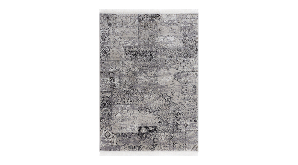 Dywan FRINGLE SREBRNY/ANTRACYT 160x230 cm, z frędzlami