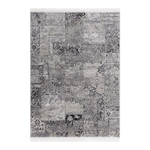 Dywan z wiskozy FRINGLE SREBRNY/ANTRACYT 120x170 cm, z frędzlami