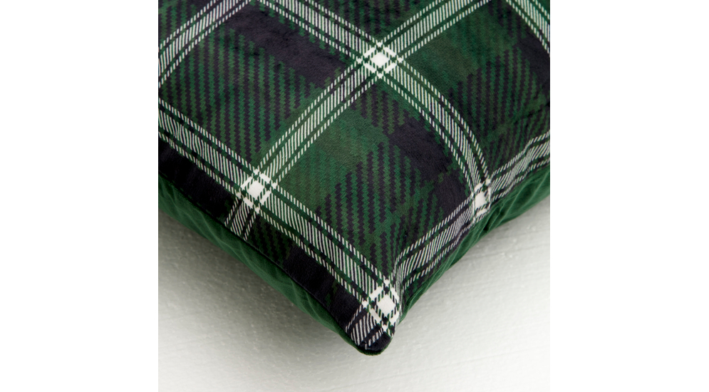 Poszewka na poduszkę w kratkę zielona LOGAN 45x45 cm