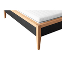 Dębowa rama łóżka antracyt LUNA 140x200 cm