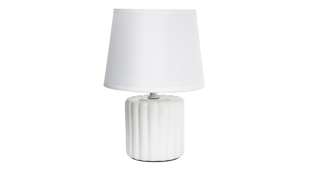 Lampa stołowa ceramiczna biała 25,5 cm