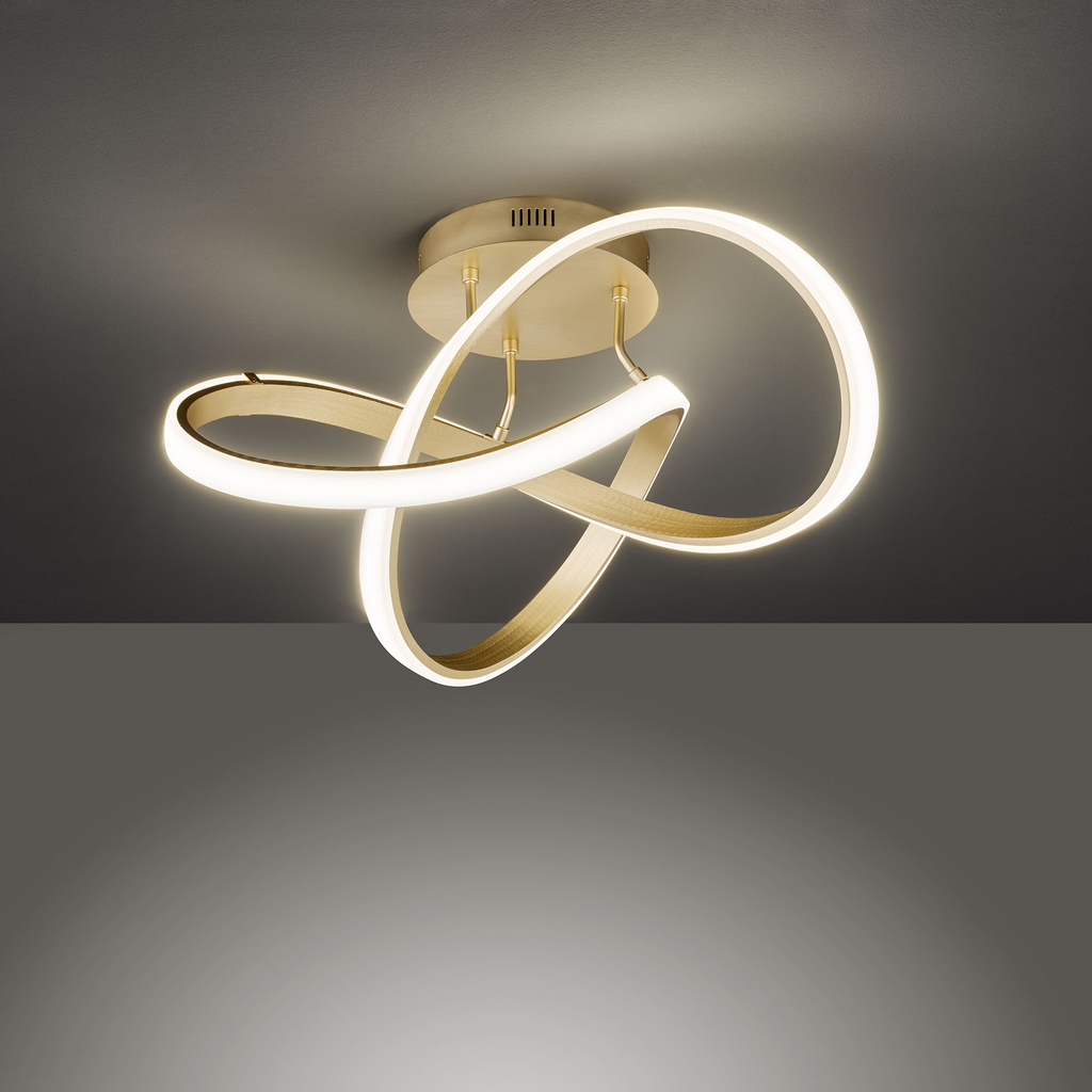 Lampa sufitowa LED do salonu złoty mat INDIGO
