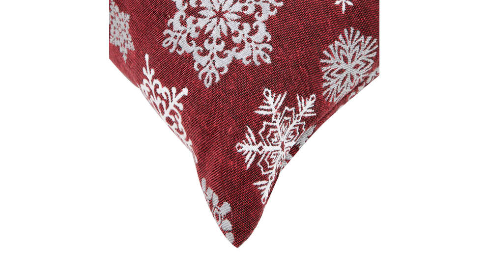 Poduszka świąteczna w śnieżynki czerwona RUNO GWIAZDKI 45x45 cm