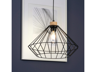 Lampa wisząca loftowa czarna OGLIO I 40 cm