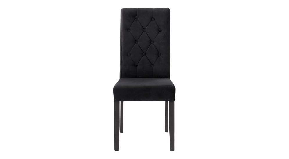 Krzesło tapicerowane z pikowaniem czarne DAKOTA I