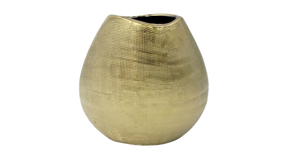 Wazon ceramiczny złoty 22 cm