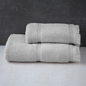Ręcznik bawełniany z frędzlami srebrny SANTORINI 70x140 cm