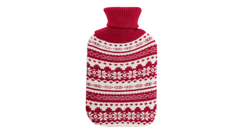 Termofor świąteczny w sweterku CZERWONO-BIAŁY 1,75 L 