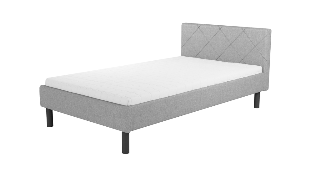 Rama łóżka szara BASIC ALBERTO 120x200 cm