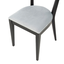 Krzesło drewniane ze srebrnym siedziskiem ERIN