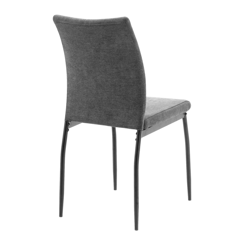 Krzesło tapicerowane szare, widok z tyłu.