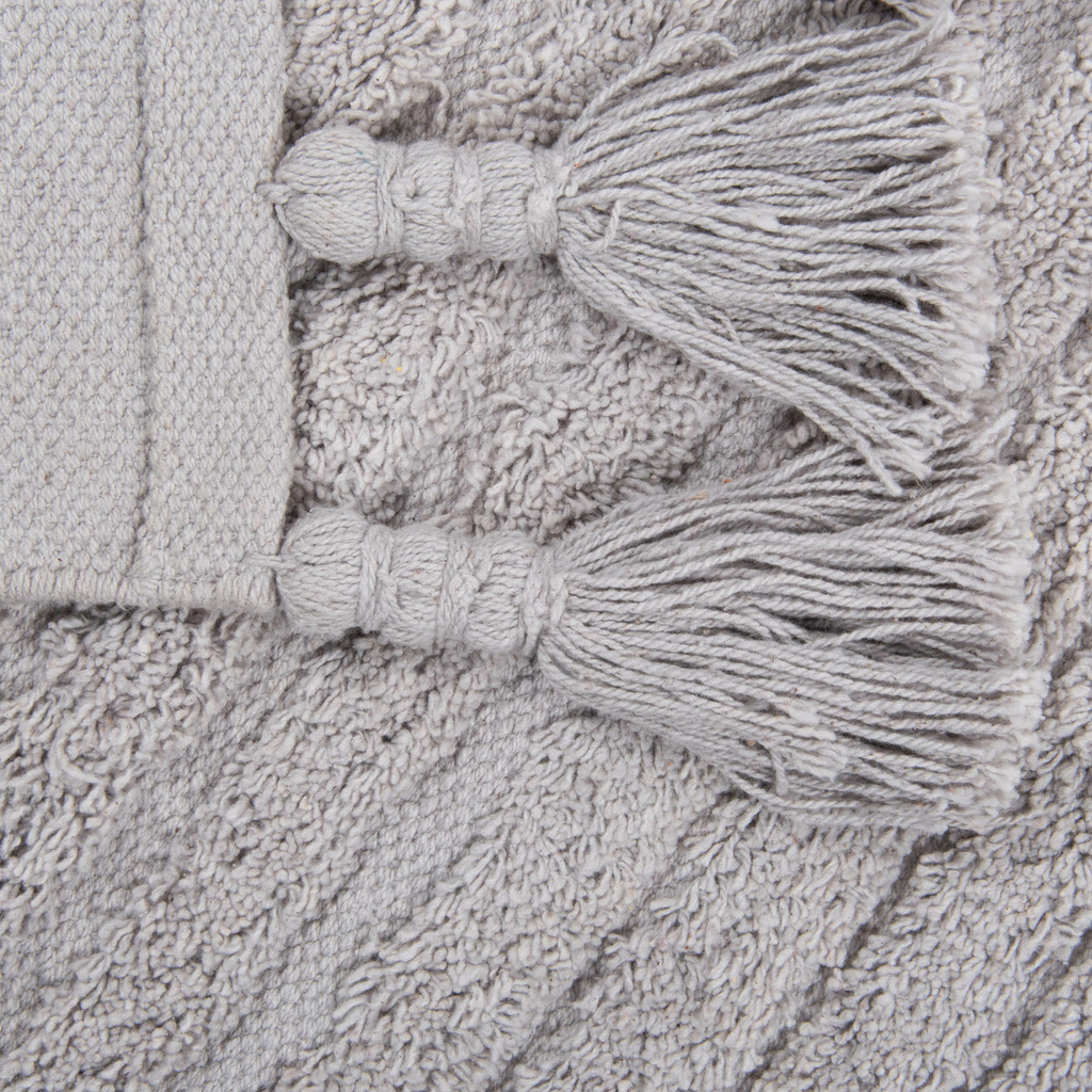 Dywan bawełniany z frędzlami szary BOHO 120x160 cm