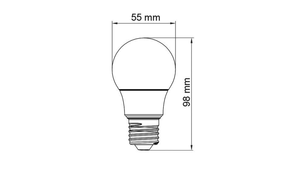 Żarówka LED E27 7W barwa ciepła AMM-LITE-E27-A55-7W-WW
