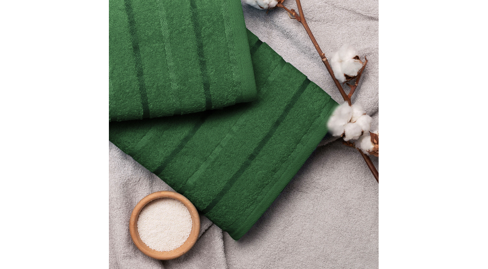 Zielony ręcznik z bawełny