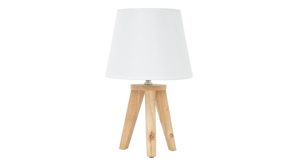 Lampa stołowa trójnóg biały abażur 31 cm
