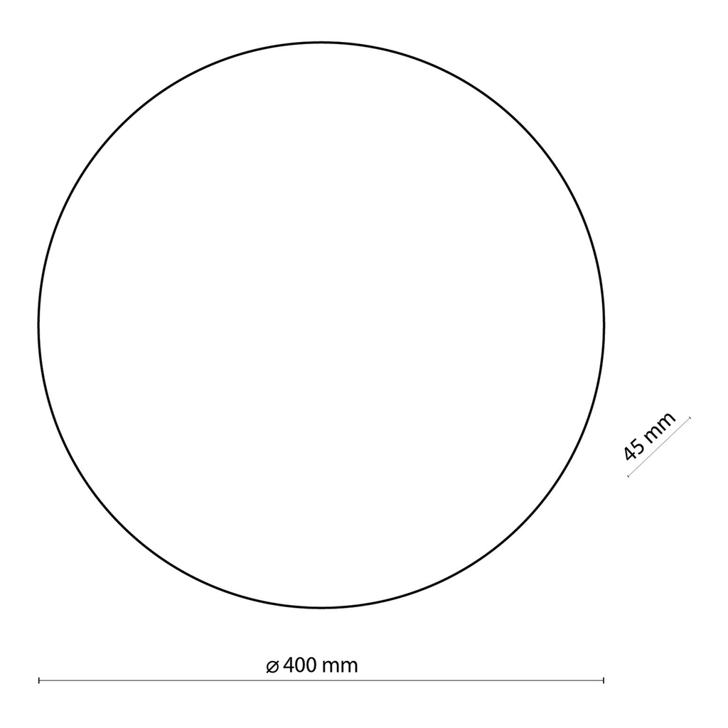 Kinkiet minimalistyczny okrągły czarny LUNA NEW 40 cm