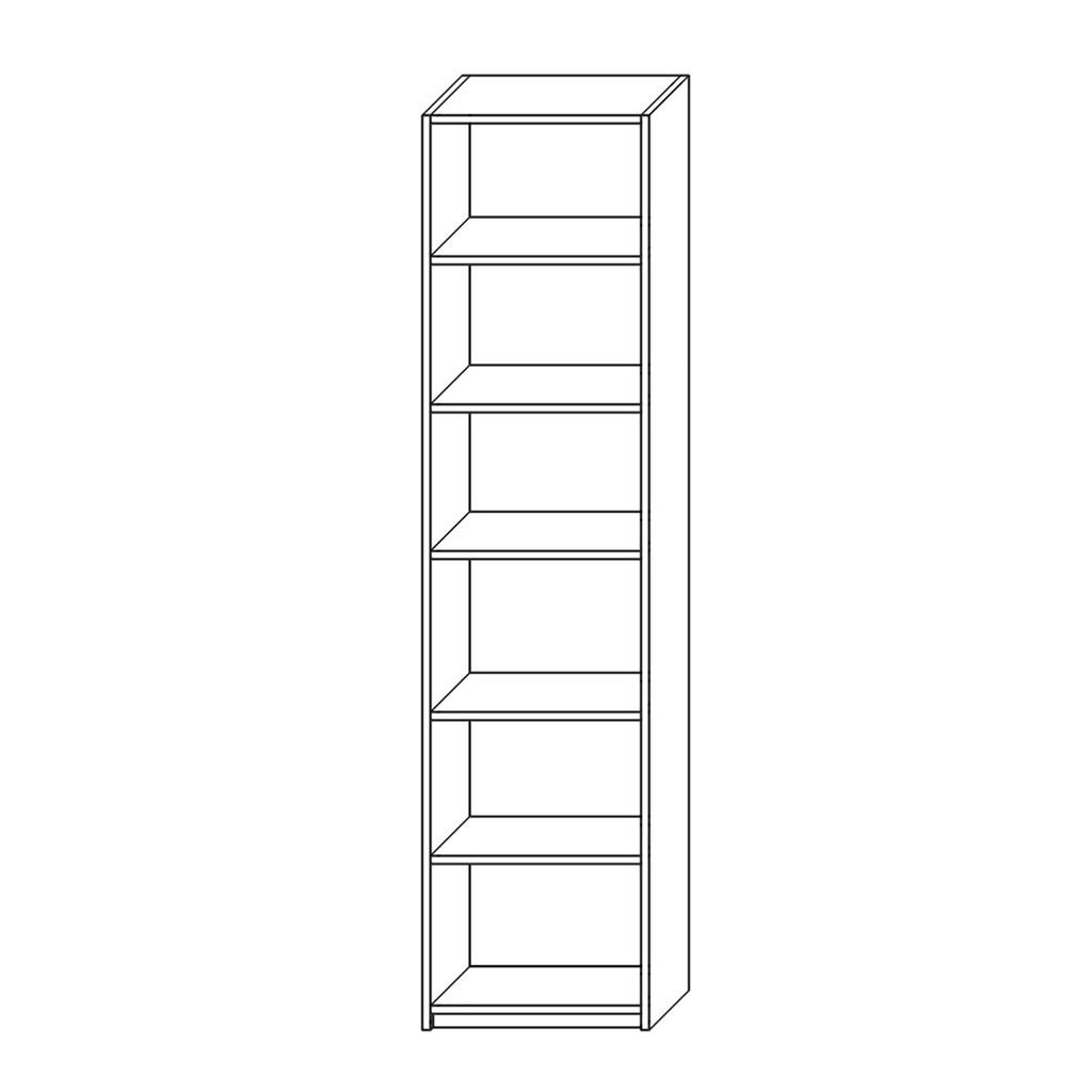 Biały korpus szafy narożnej ADBOX z półkami 50x233,6x35 cm