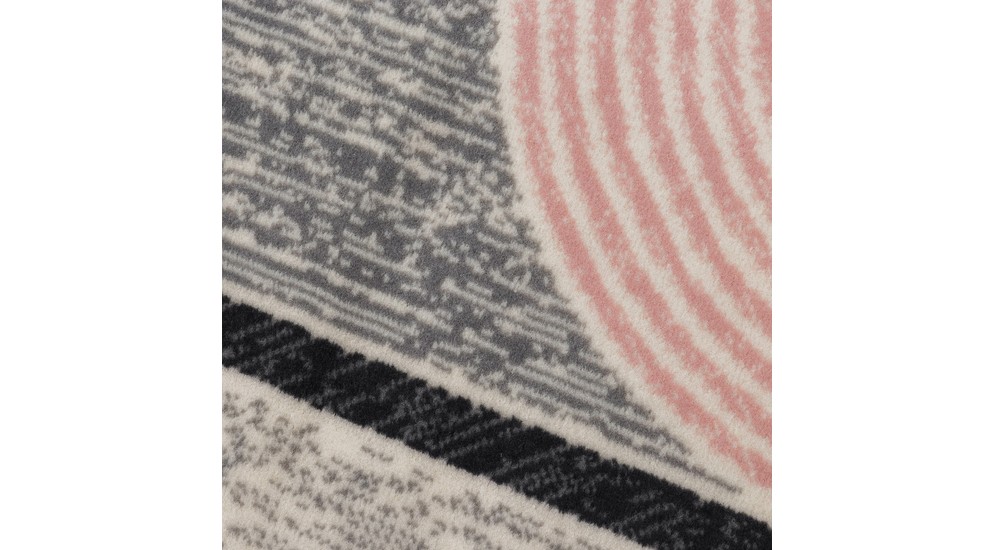 Dywan geometryczny szaro-różowy BORNEO 80x150 cm