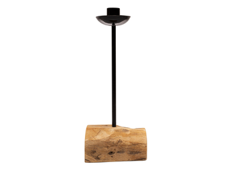 Świecznik na świecę stożkową drewniany 28 cm