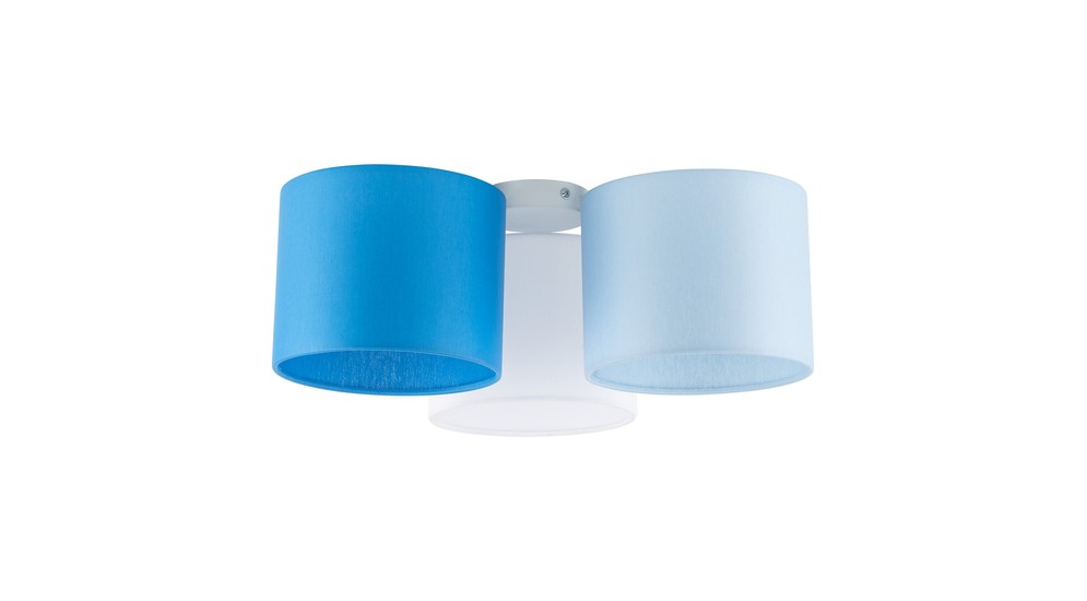 Lampa sufitowa 3 abażury niebieski METIS
