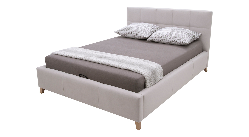 Łóżko pikowane beżowe VELVA FULL 160x220 cm