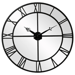 Zegar ścienny z lustrem czarny 46 cm