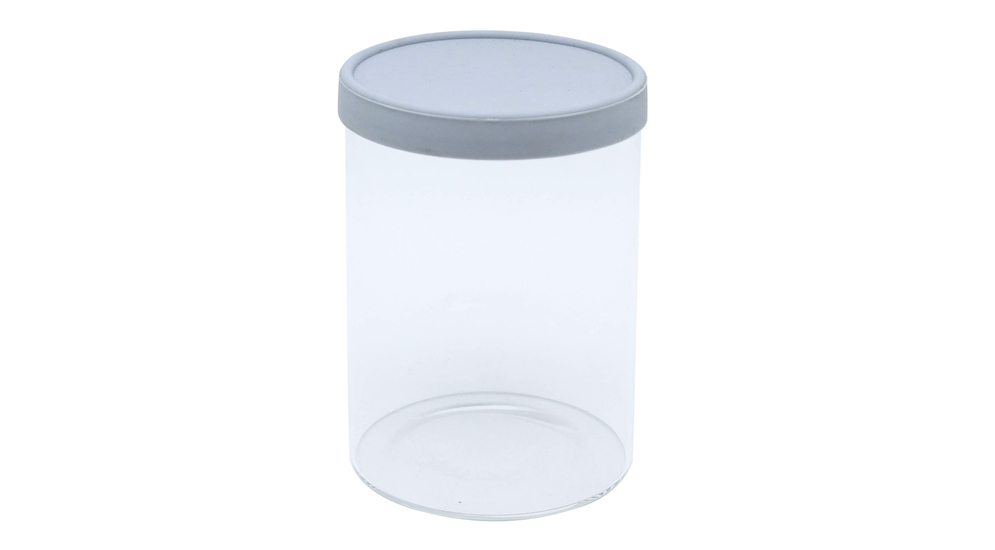 Szklany pojemnik z silikonową pokrywką 760 ml, szary