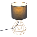 Lampa stołowa geometryczna czarno-złota HIRA