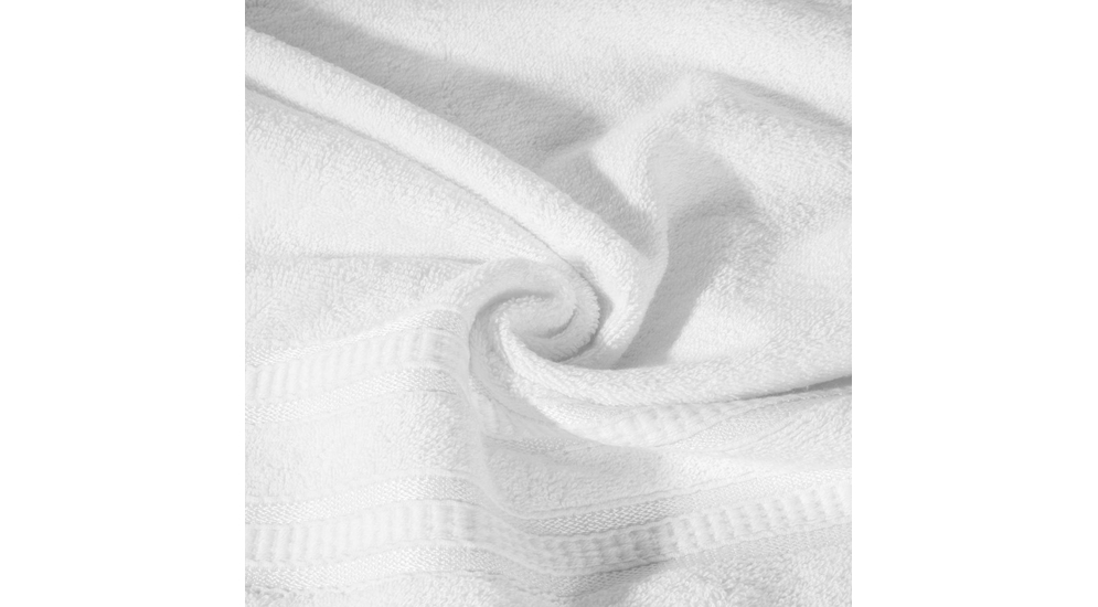 Biały ręcznik bambusowy z bawełnianą bordiurą