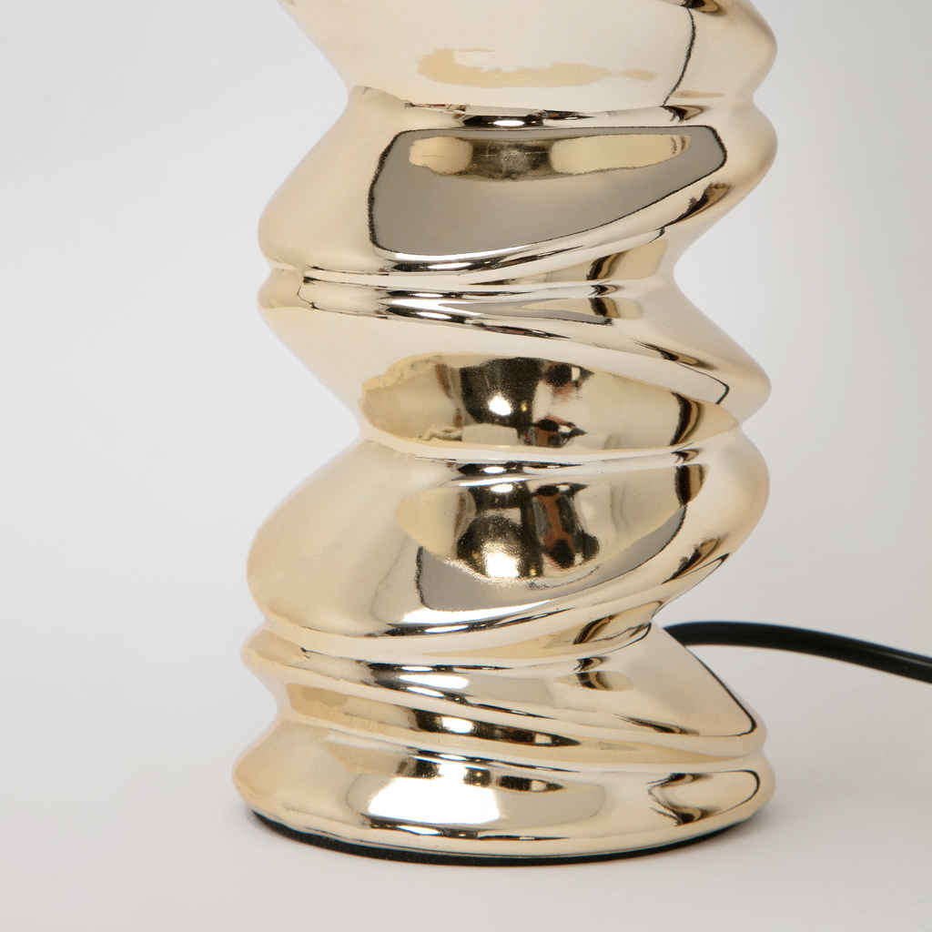 Lampa stołowa twist ceramiczna złota, 38 cm