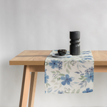 Bieżnik na stół w niebieskie kwiaty GARDENIC 40x120 cm