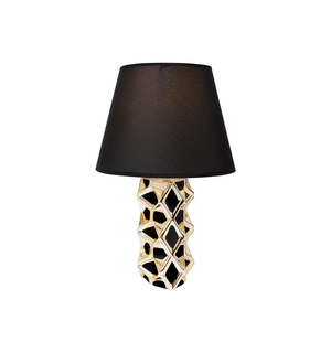 Lampa stołowa ceramiczna czarno-złota 38 cm