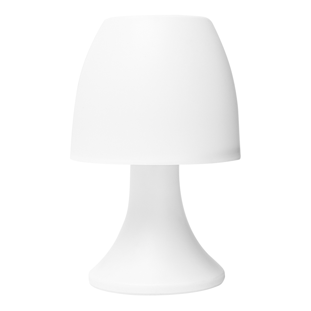 Lampa stołowa LED w delikatnym białym kolorze nieznacznie rozjaśnia ciemność, a jej światło jest łagodne dla oczu.