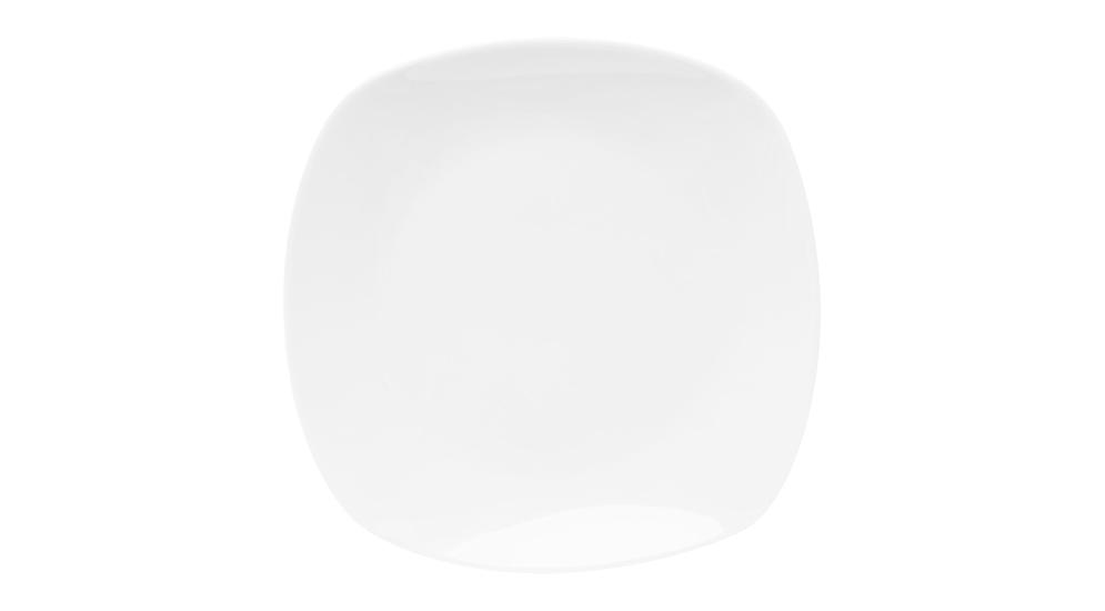 Talerz deserowy porcelanowy QUADRO biały 20,9 x 19 cm