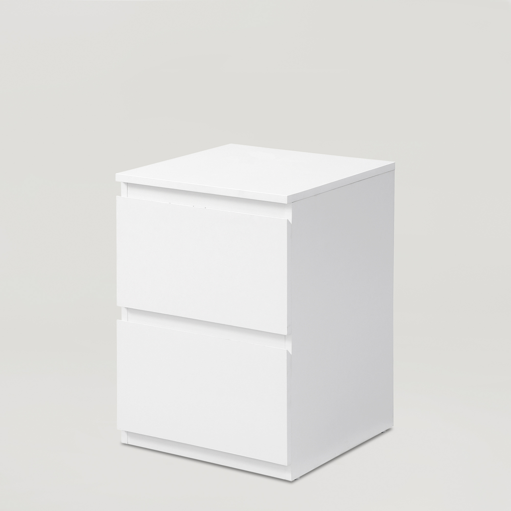 Szafka nocna z szufladami w kolorze białym