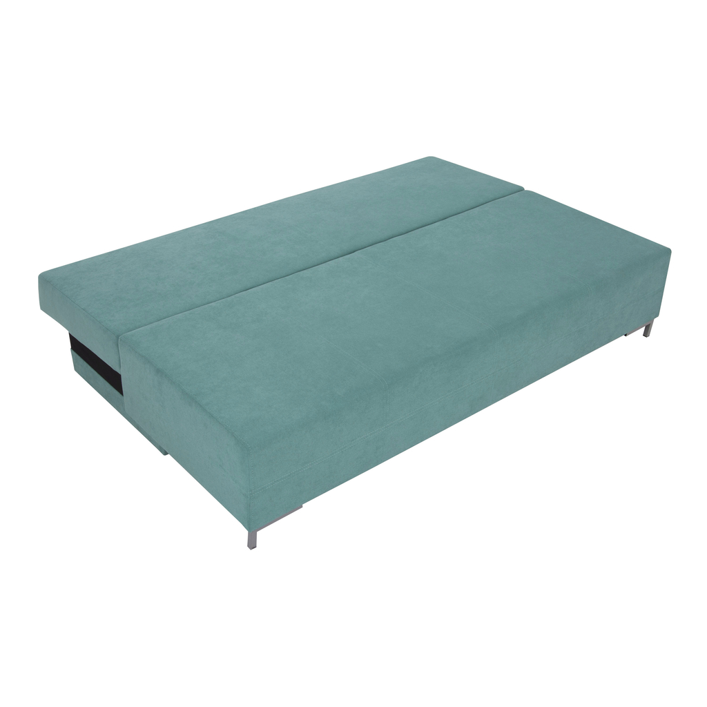 Sofa ELBA z funkcją spania w kolorze błękitnym.