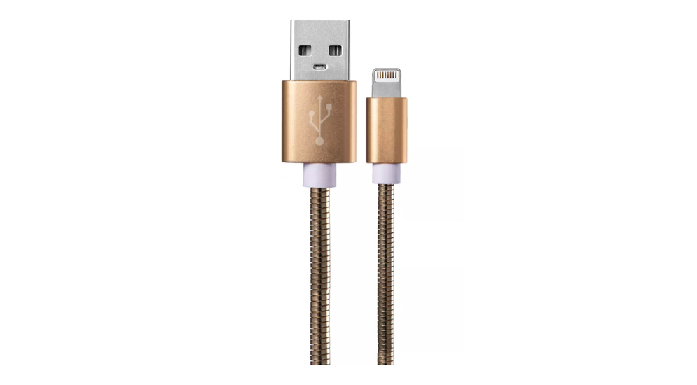 Kabel USB/Iphone Lightning 1M połysk złoty