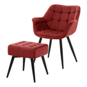 Fotel z podnóżkiem czerwony KEISAR